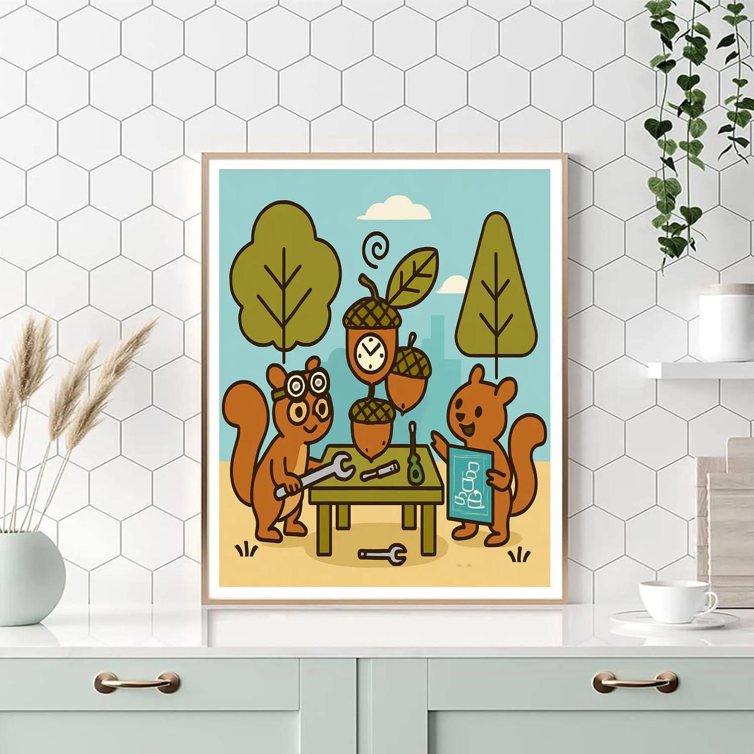 Time Travel Squirrel Engineers painting number kit