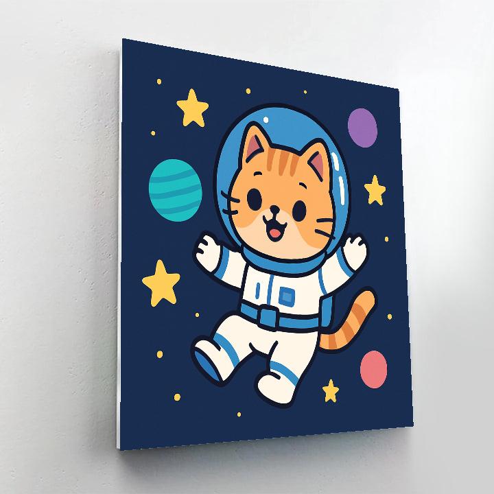 Galactic Star Explorer Cat Painting by numbers kit
