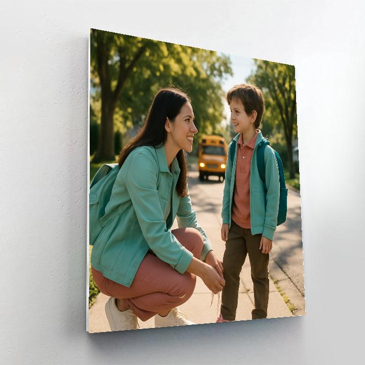 School Run Smile And Backpack Painting by numbers kit