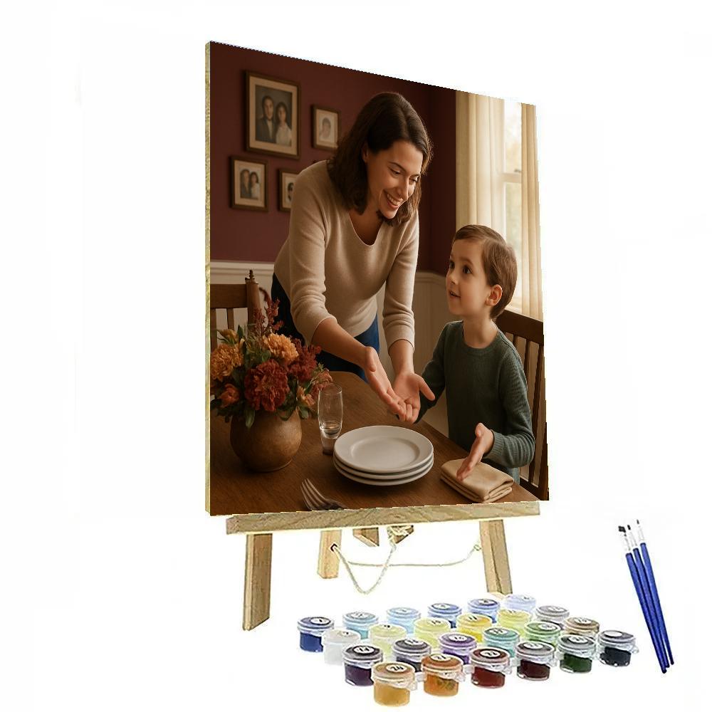 Hospitality Table Teaching Manners Paint by numbers art