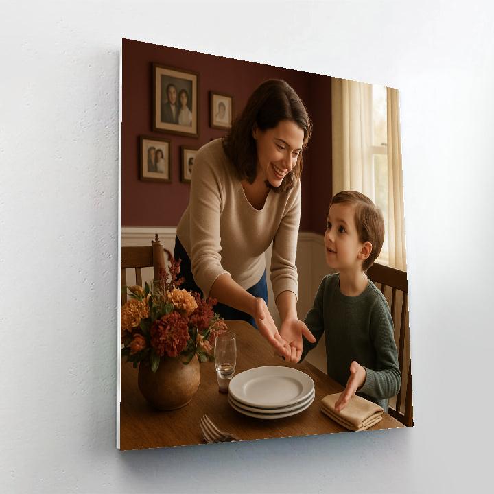 Hospitality Table Teaching Manners Paint by numbers art