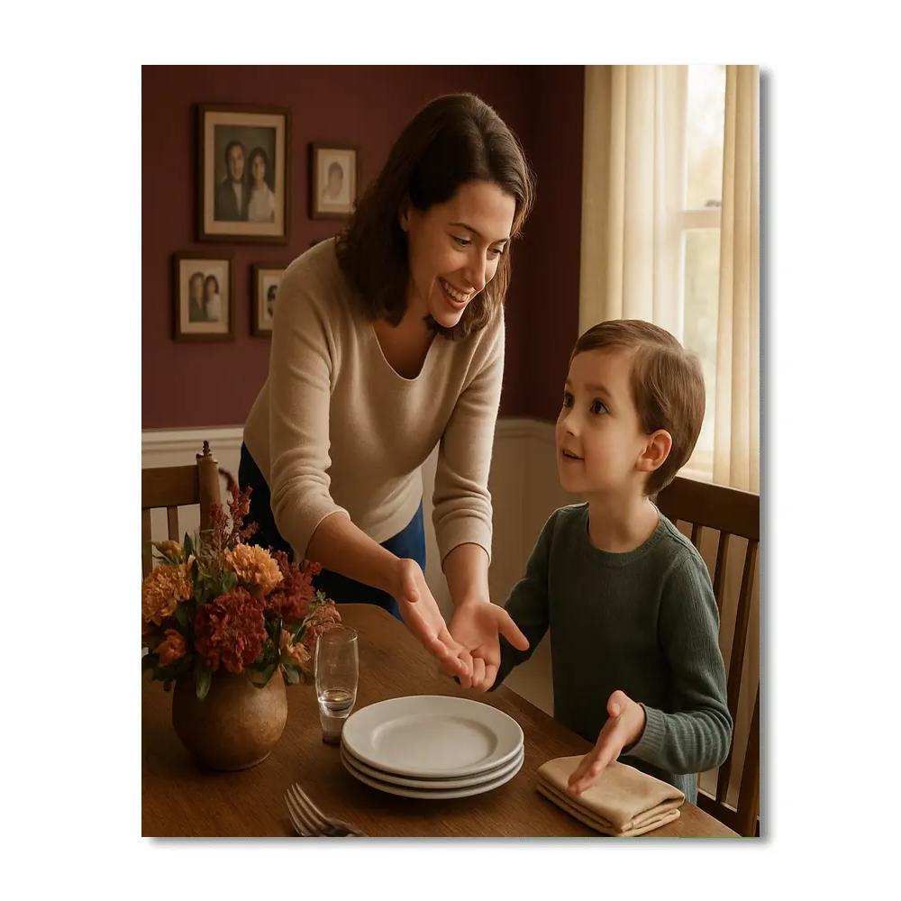 Hospitality Table Teaching Manners Paint by numbers art