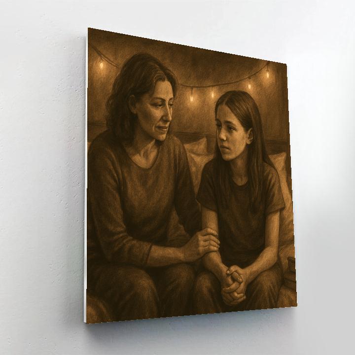 Mother And Teen Late Night Chat Number painting