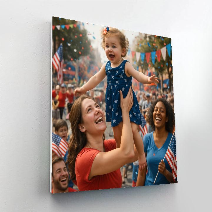 Mother Shielding Child During Parade painting number kit