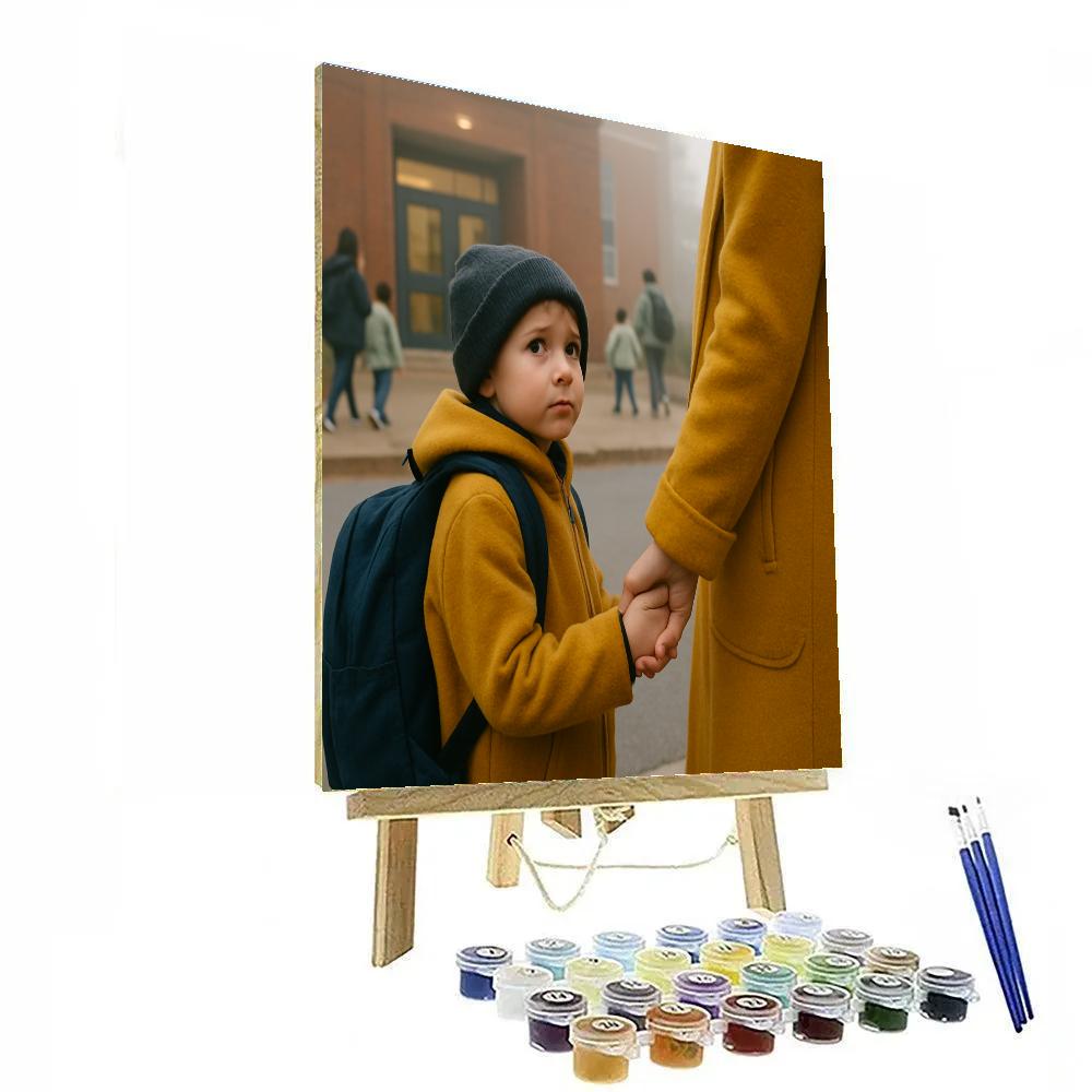 Holding Hands On First Day Of School paint by number