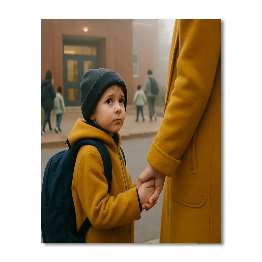 Holding Hands On First Day Of School paint by number