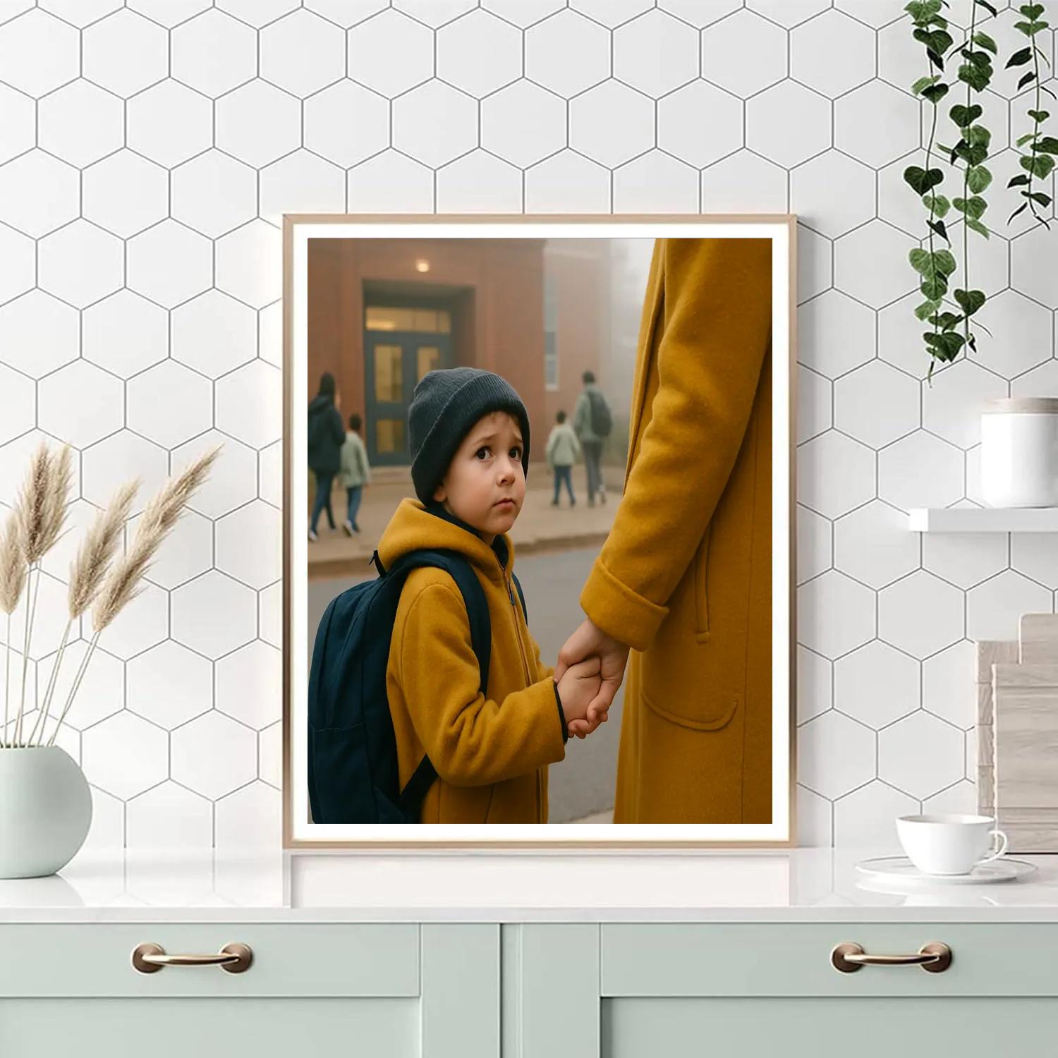 Holding Hands On First Day Of School paint by number