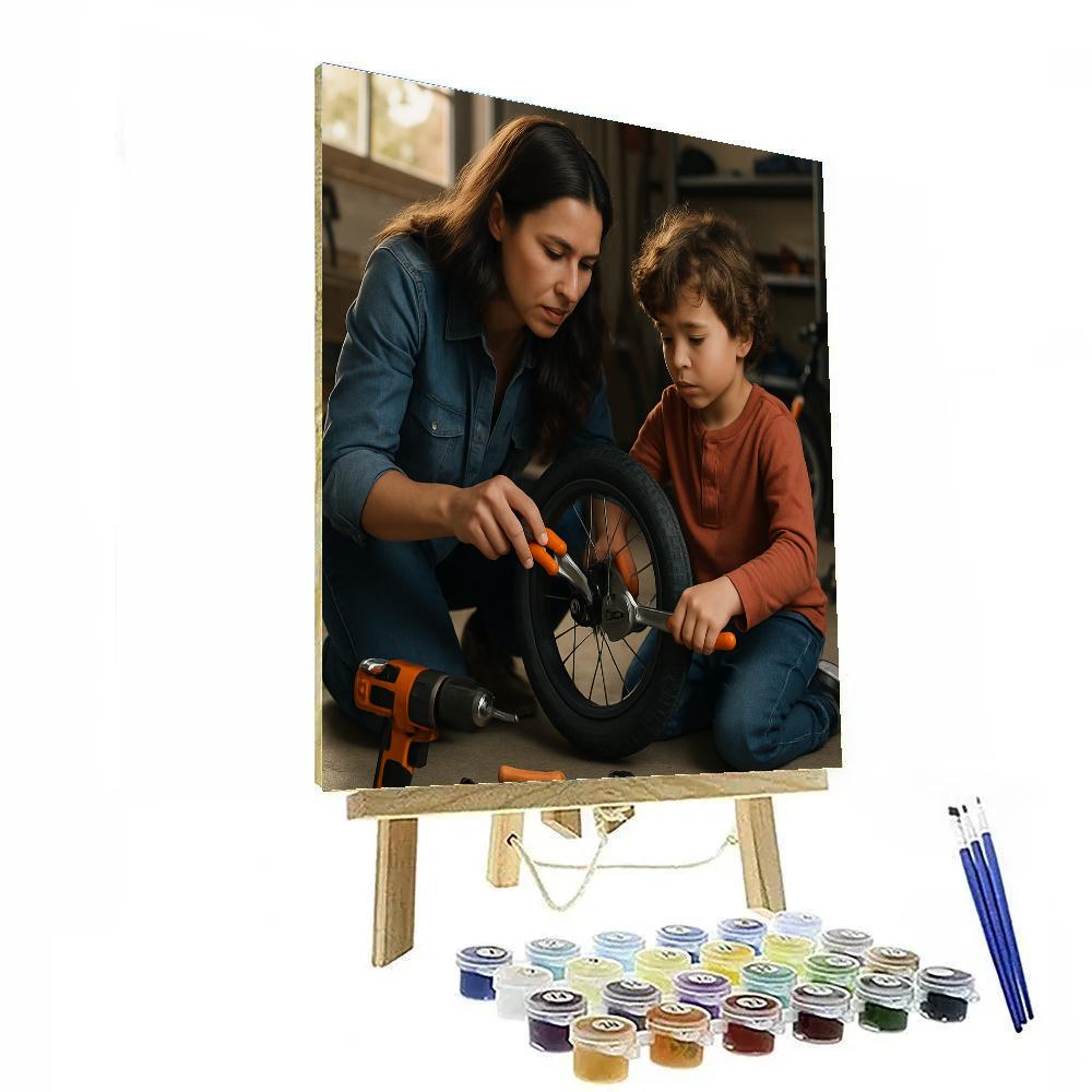 Bike Repair And Shared Patience Paint by numbers kits