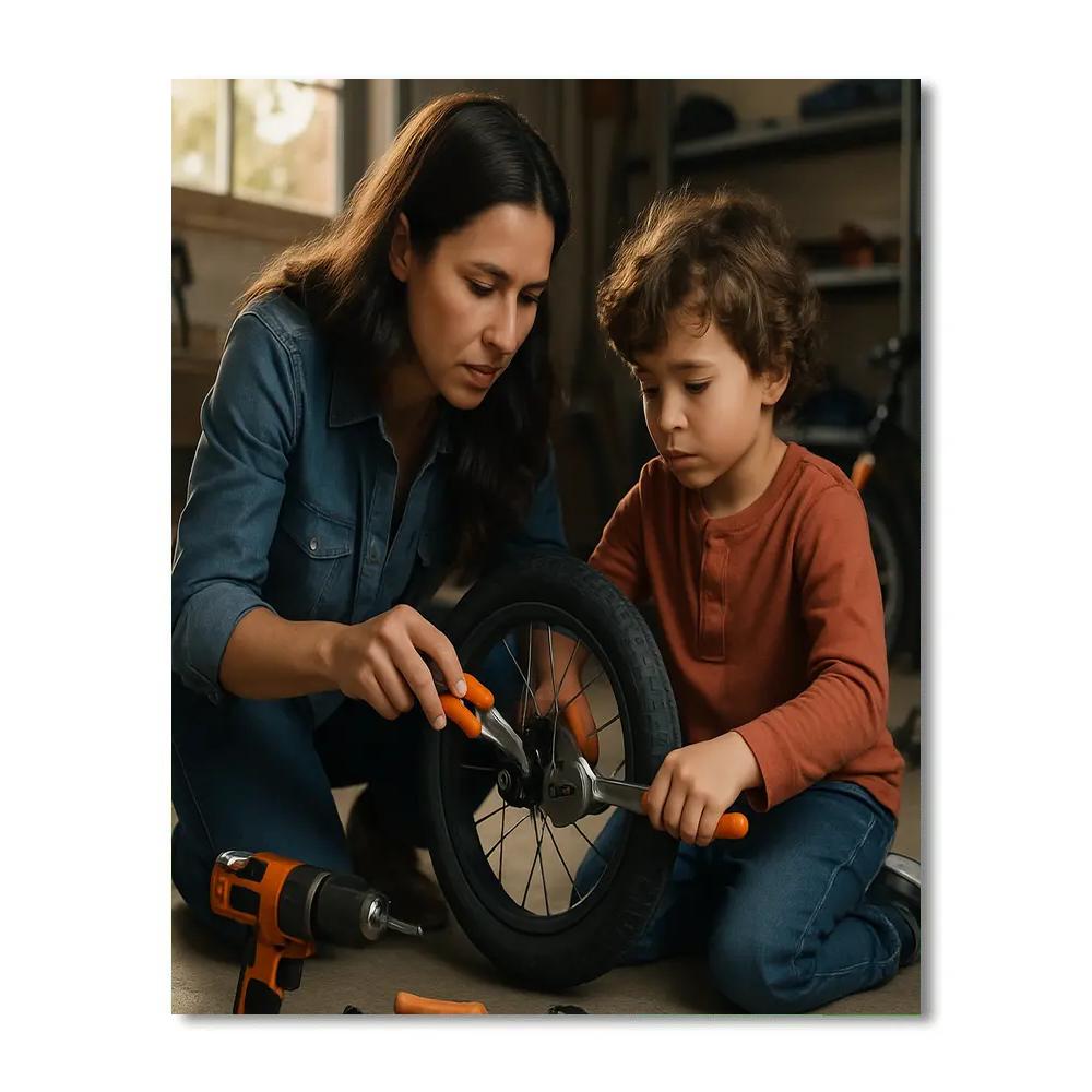 Bike Repair And Shared Patience Paint by numbers kits