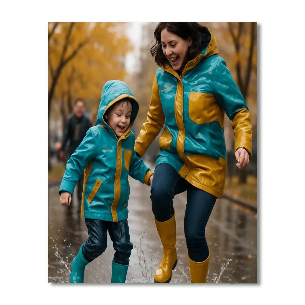 Patchwork Raincoat Adventure Painting by numbers kit