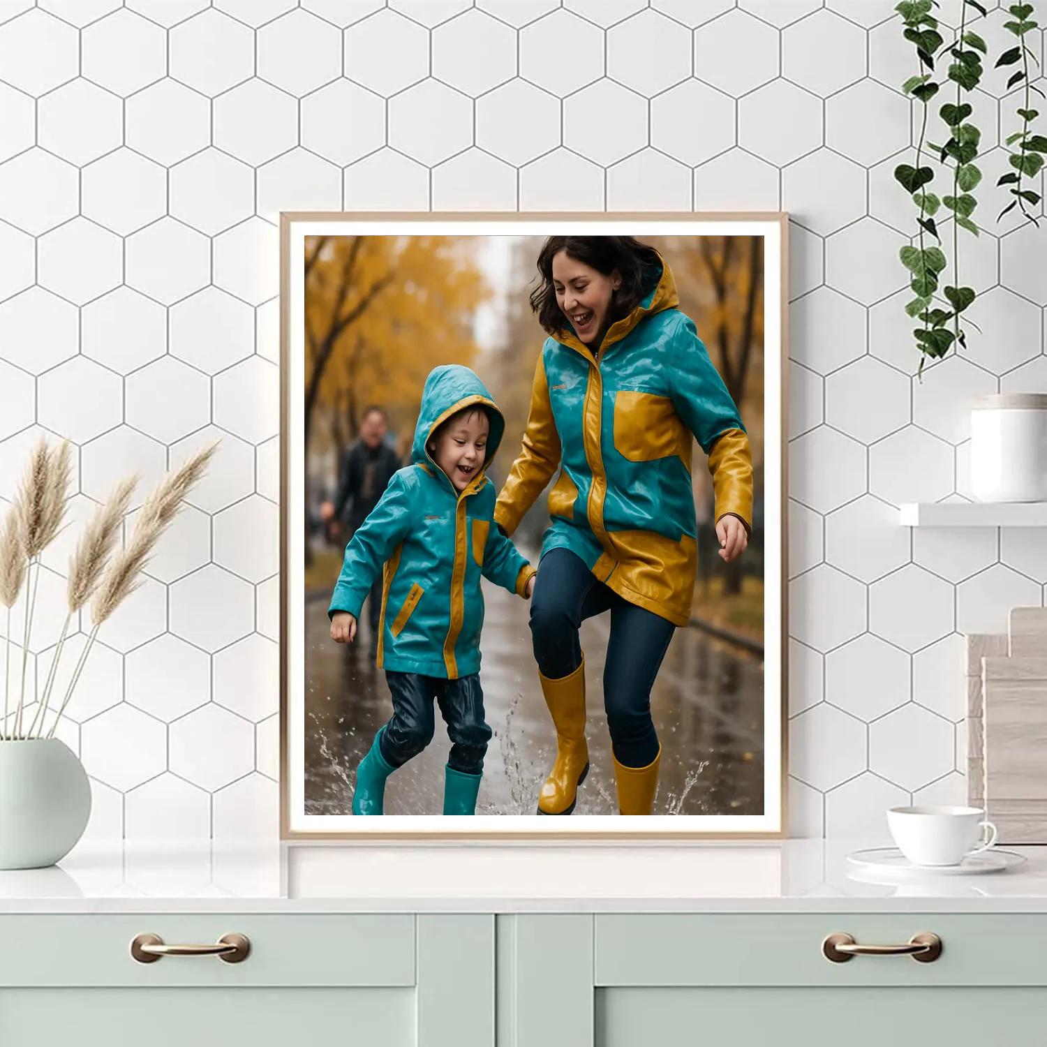 Patchwork Raincoat Adventure Painting by numbers kit