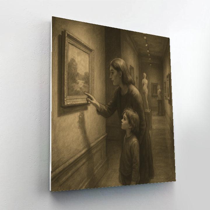 Quiet Museum Walk Together Number painting