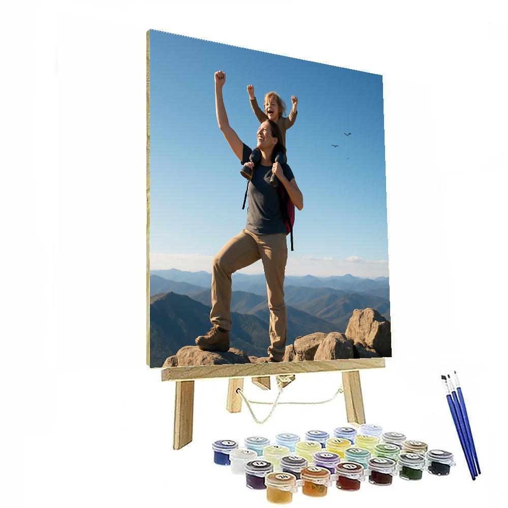 Mountain Summit Celebration Hug paint by numbers