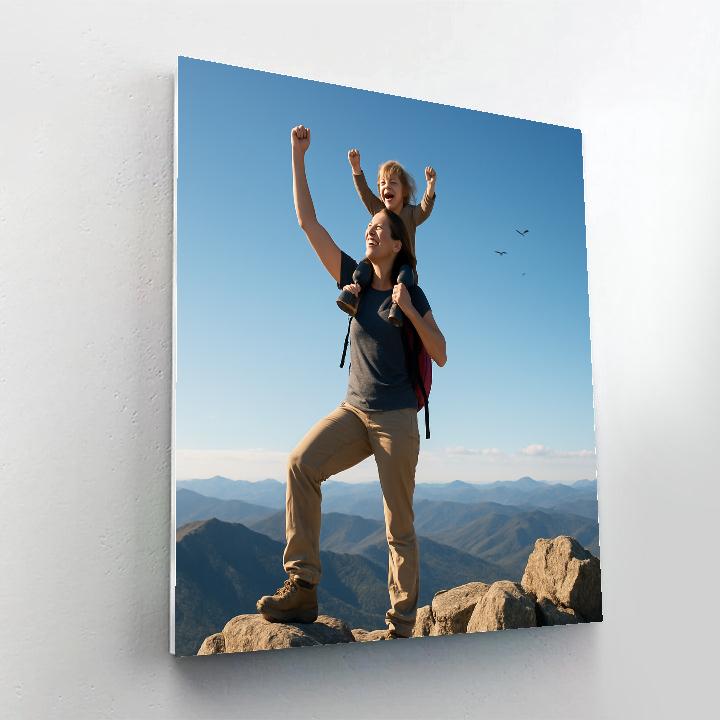 Mountain Summit Celebration Hug paint by numbers