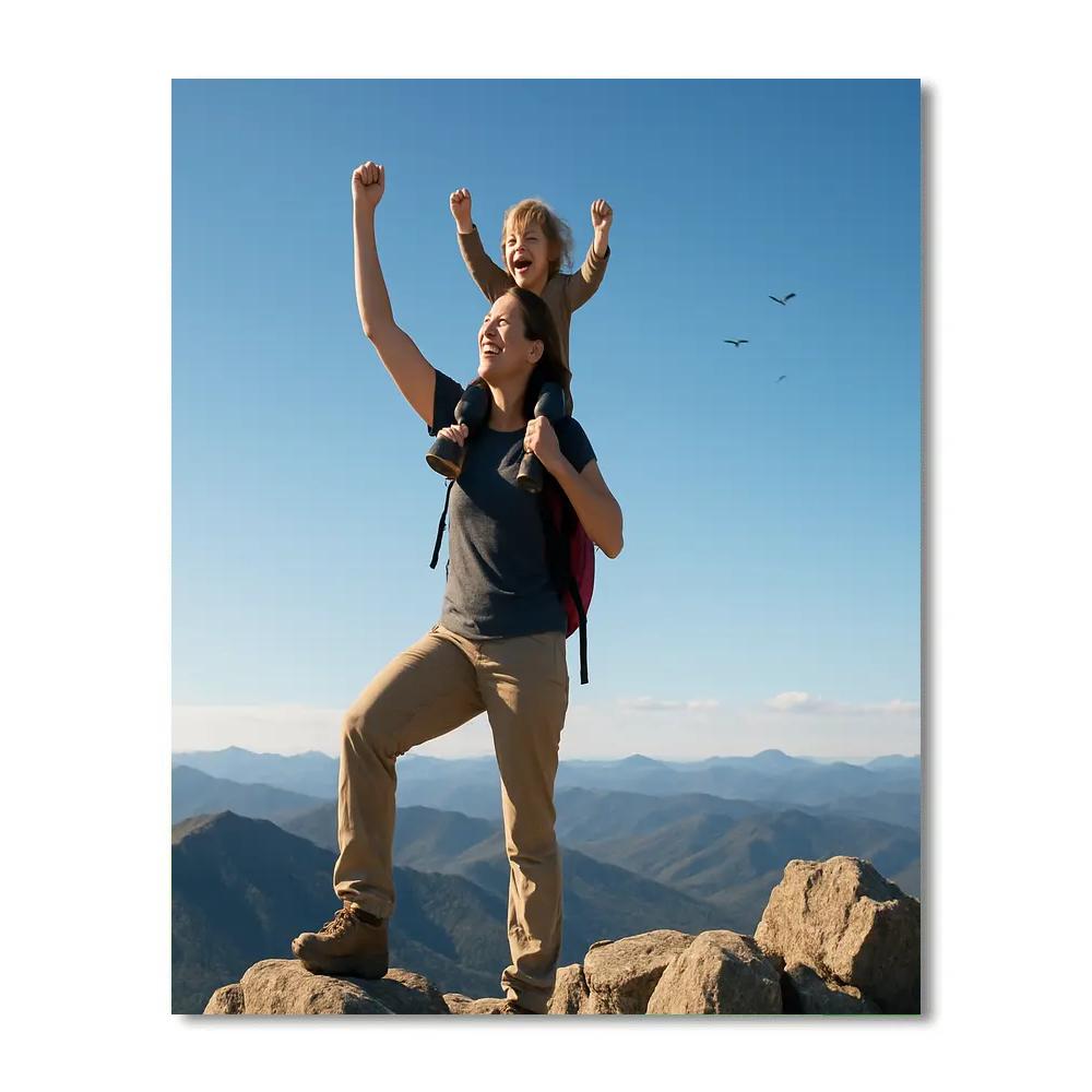 Mountain Summit Celebration Hug paint by numbers