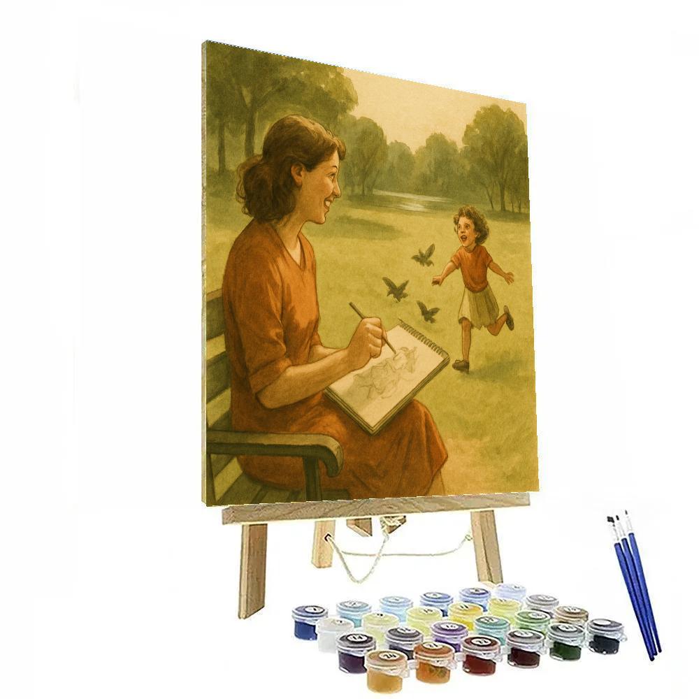 Park Bench Sketching Together Painting by numbers kit