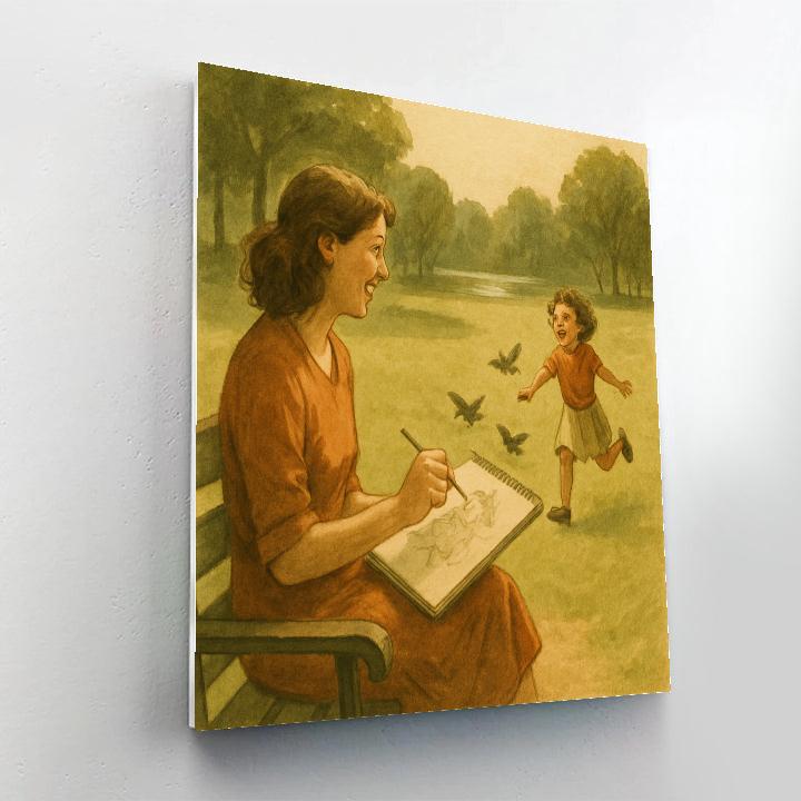 Park Bench Sketching Together Painting by numbers kit