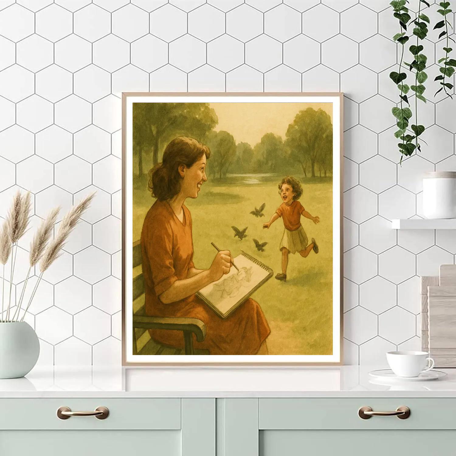 Park Bench Sketching Together Painting by numbers kit