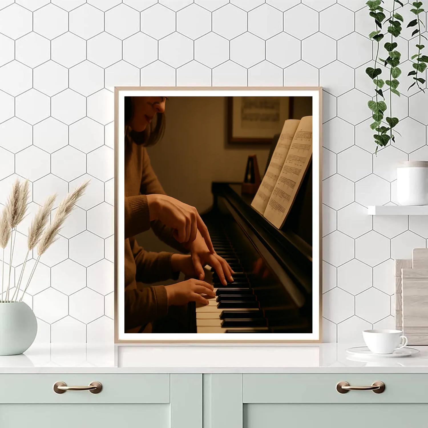 Teaching To Play Piano Numbered painting kits