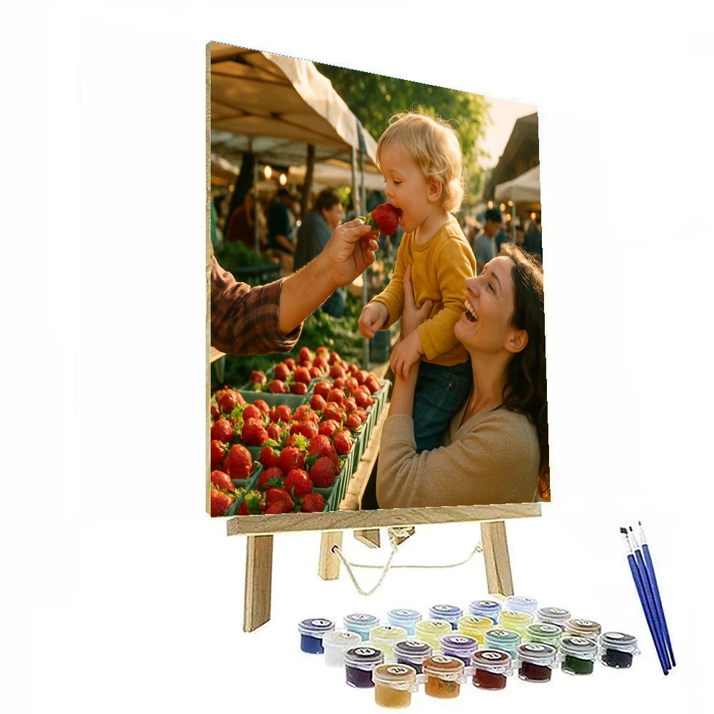 Sunrise Market Strawberry Tasting Numbered painting kits