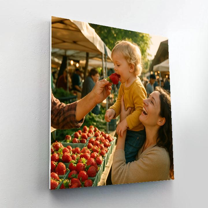 Sunrise Market Strawberry Tasting Numbered painting kits