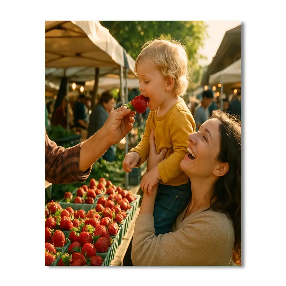 Sunrise Market Strawberry Tasting Numbered painting kits