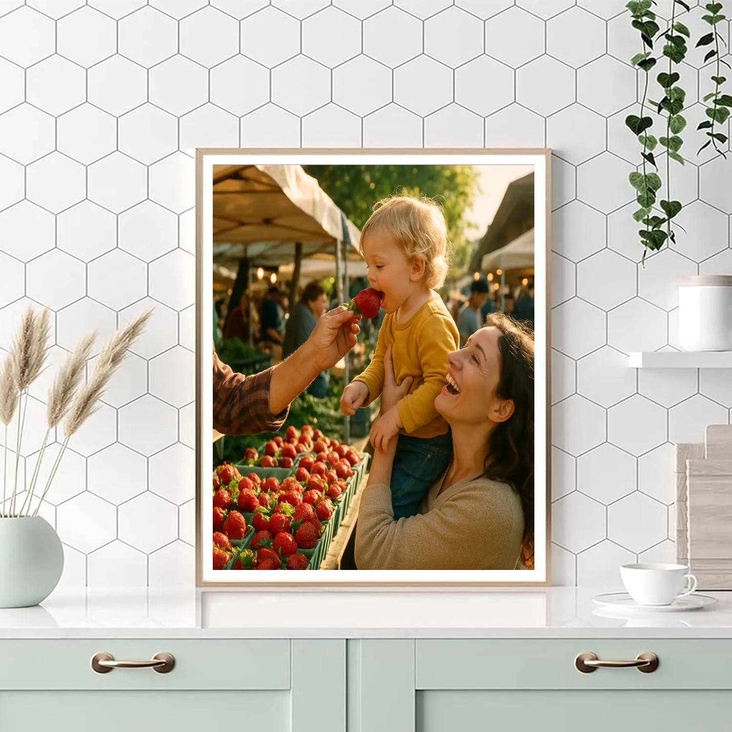 Sunrise Market Strawberry Tasting Numbered painting kits