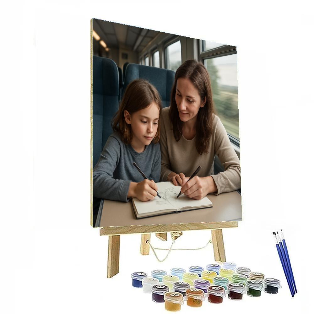 Shared Sketch On Train Ride Numbered painting kits