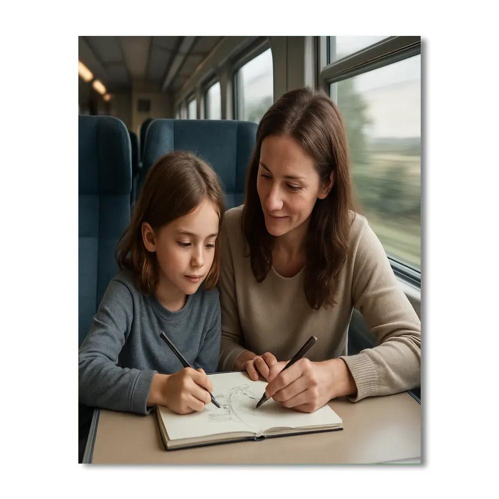 Shared Sketch On Train Ride Numbered painting kits