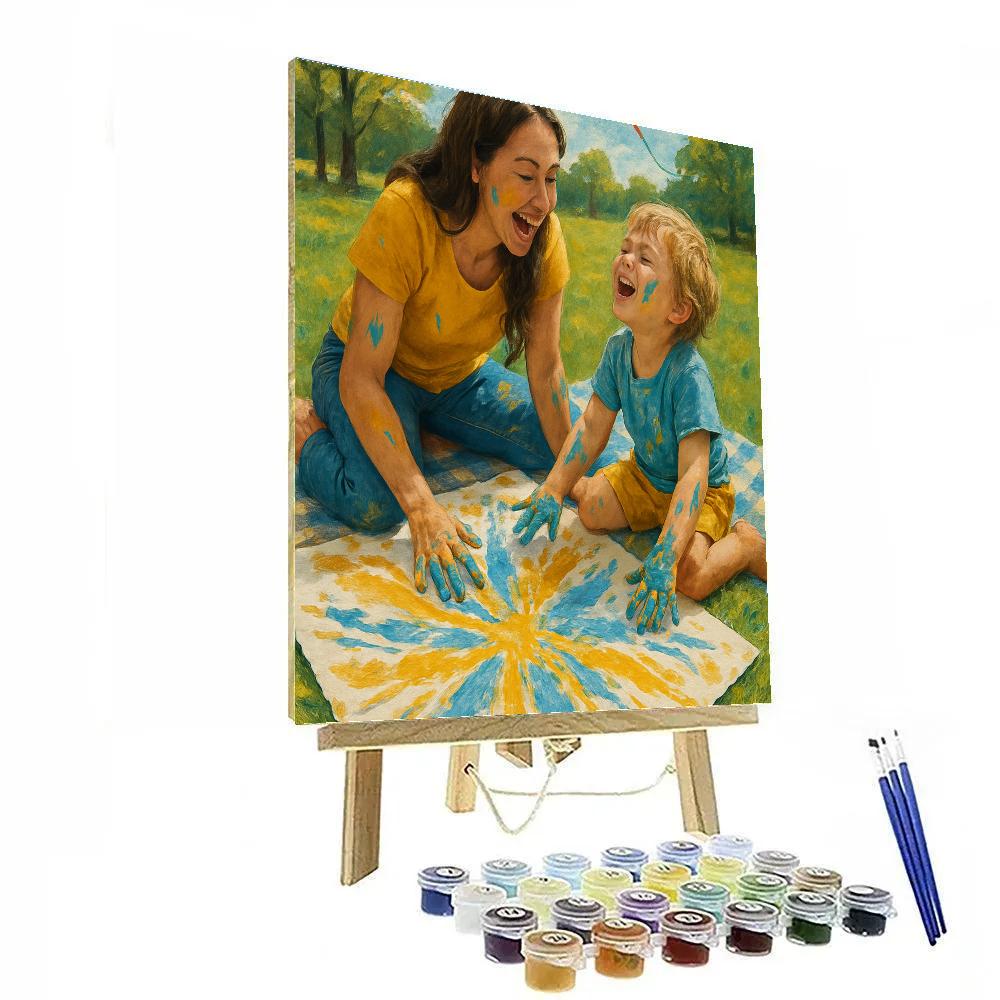 Picnic Blanket Finger Painting Painting by numbers kit