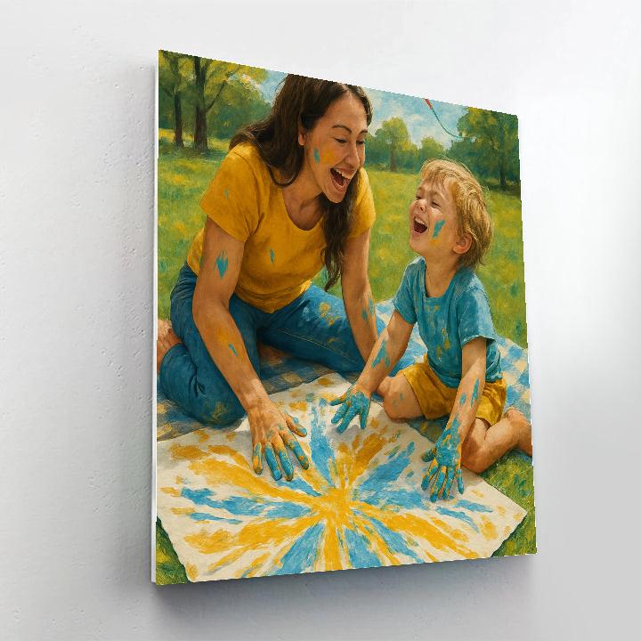 Picnic Blanket Finger Painting Painting by numbers kit