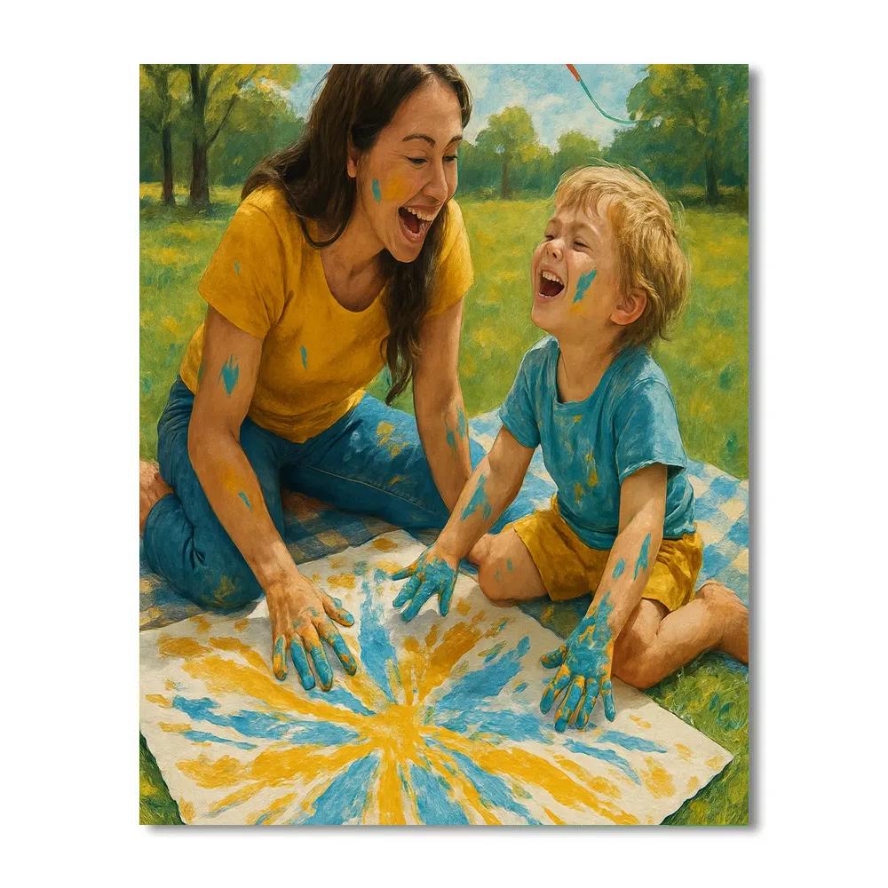 Picnic Blanket Finger Painting Painting by numbers kit