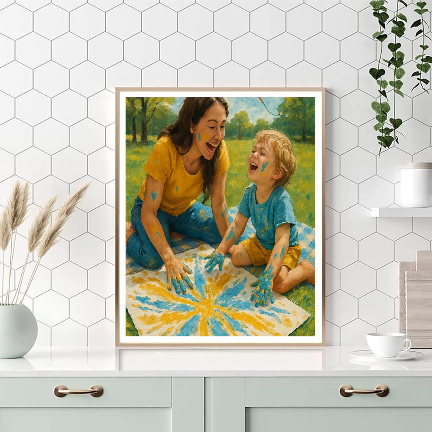 Picnic Blanket Finger Painting Painting by numbers kit