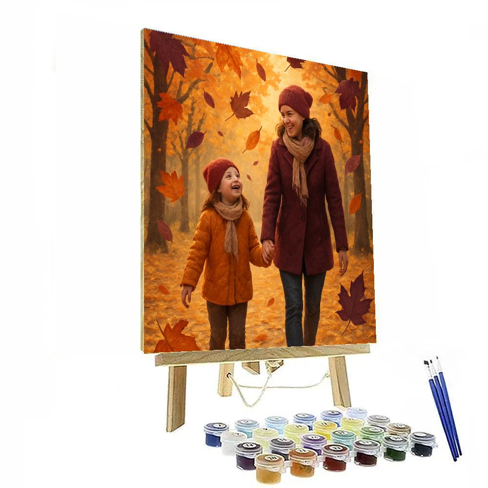 Holding Hands Through Parade Of Leaves paint by numbers