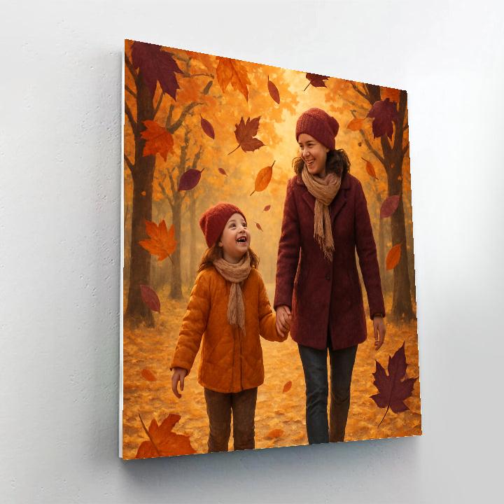 Holding Hands Through Parade Of Leaves paint by numbers