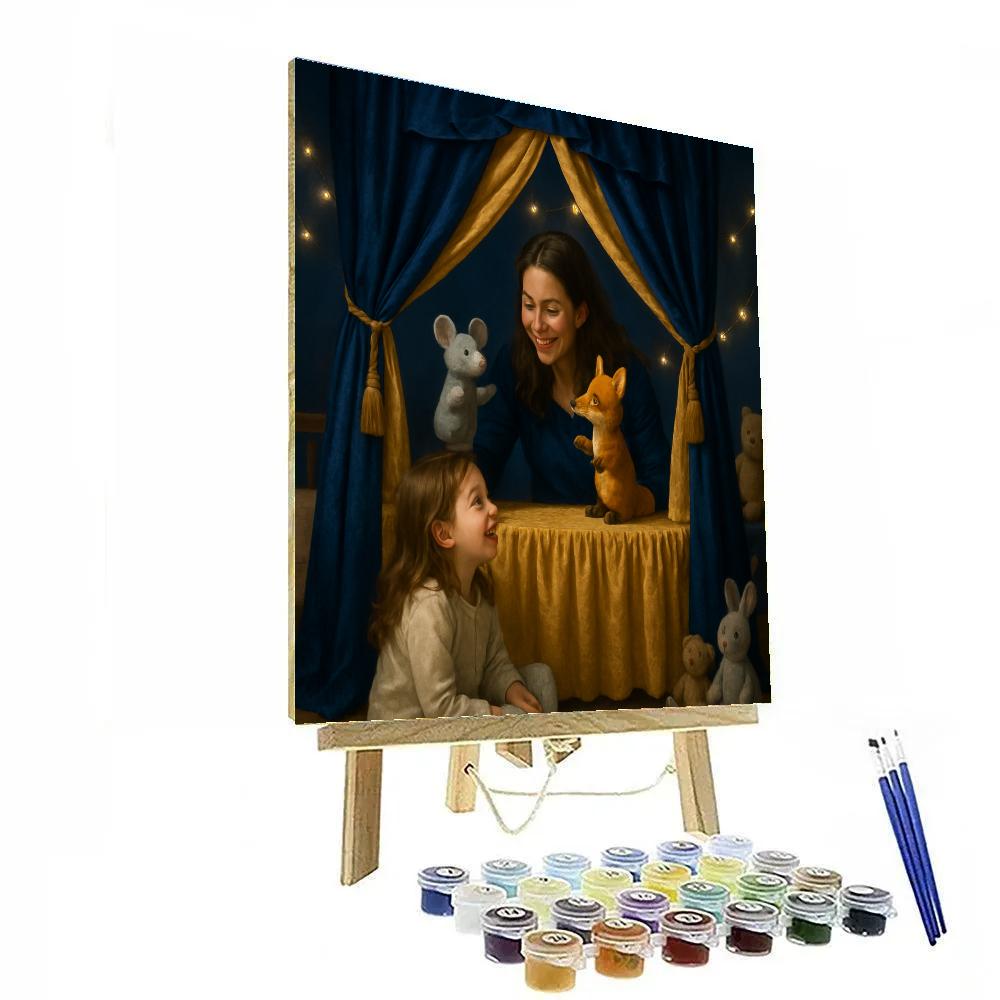 Puppet Theater Bedtime Show painting number kit