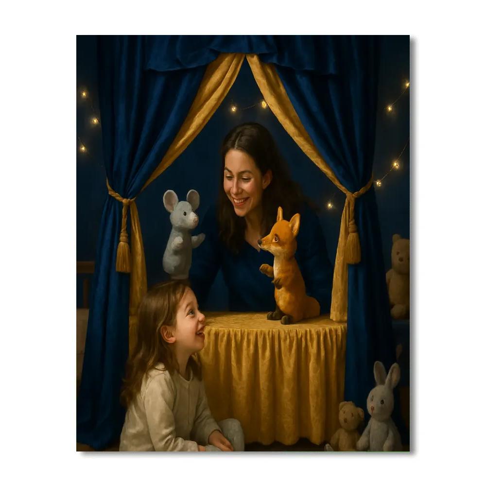 Puppet Theater Bedtime Show painting number kit