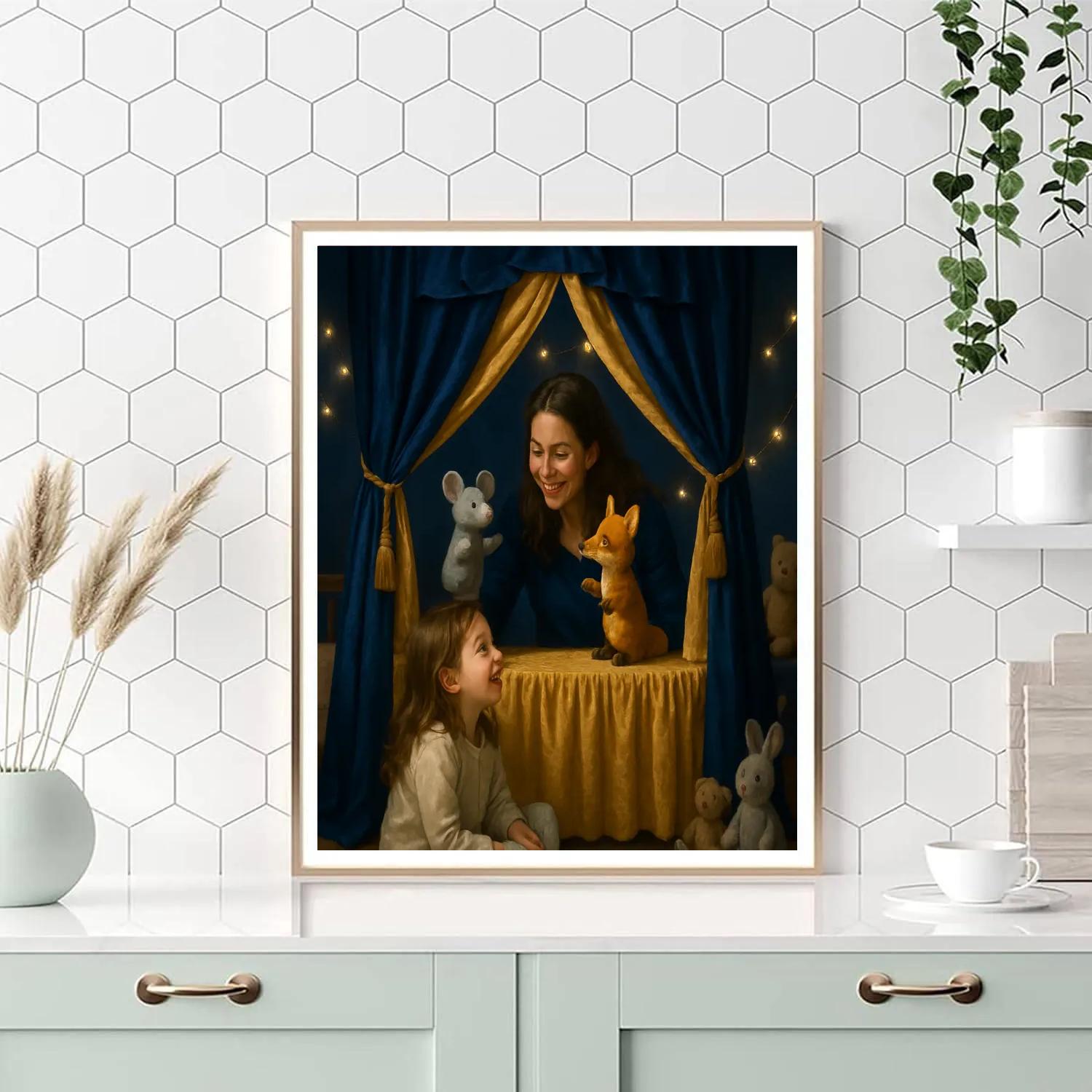 Puppet Theater Bedtime Show painting number kit