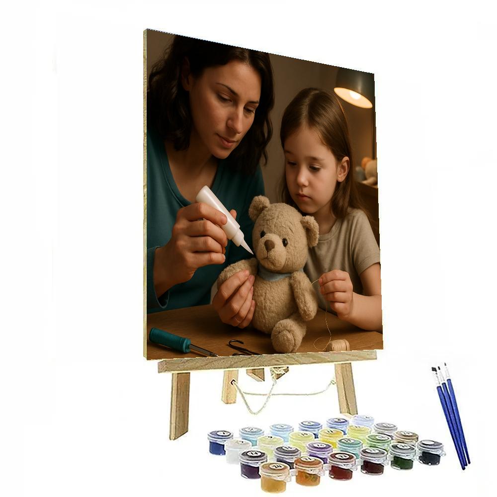 Fixing A Broken Toy Together Number painting