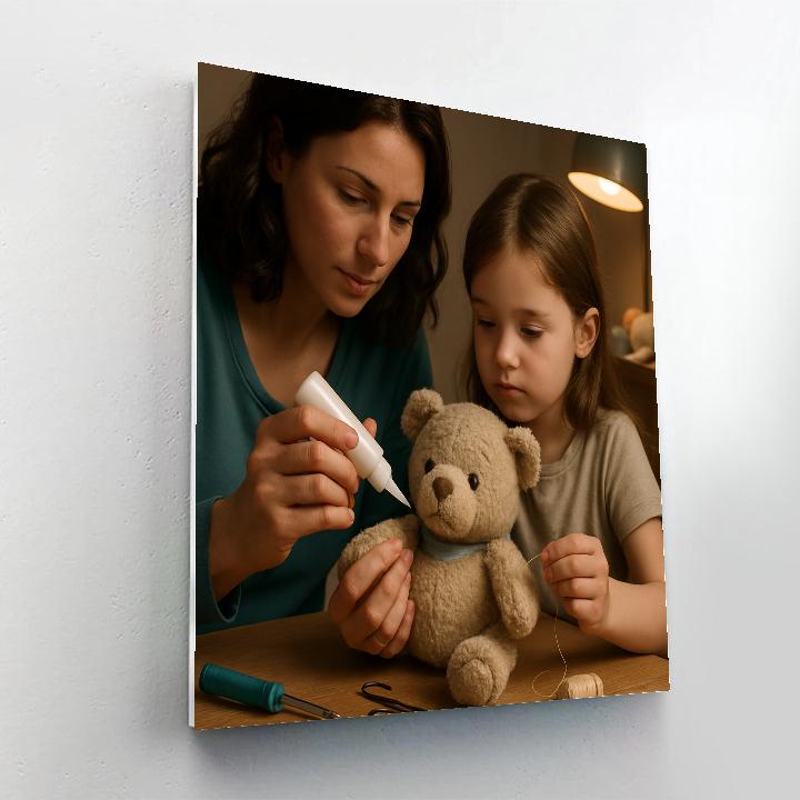 Fixing A Broken Toy Together Number painting