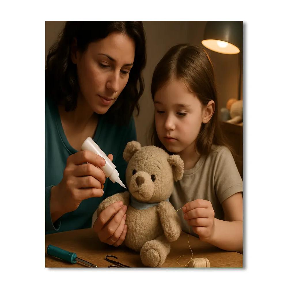 Fixing A Broken Toy Together Number painting