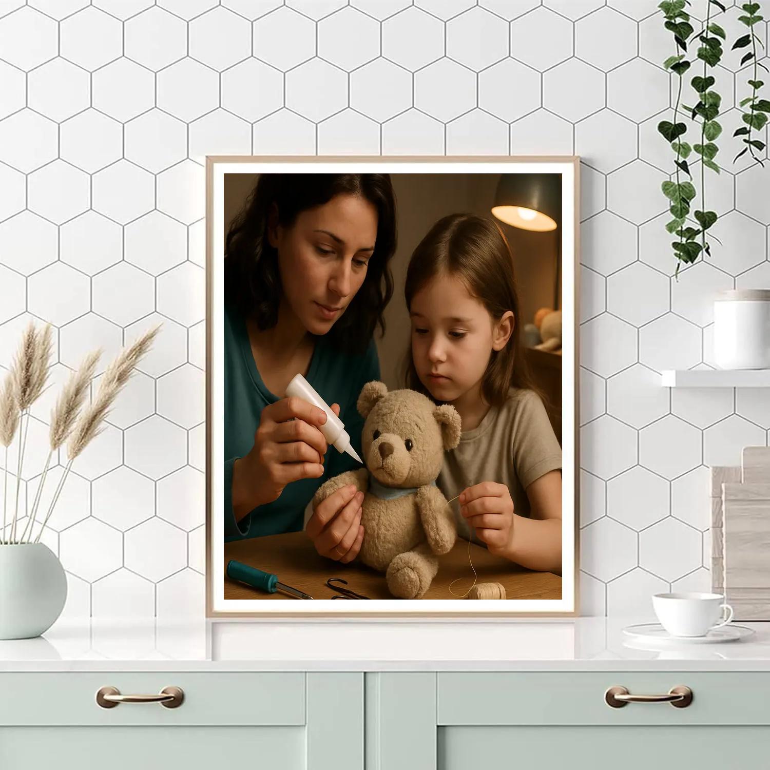 Fixing A Broken Toy Together Number painting