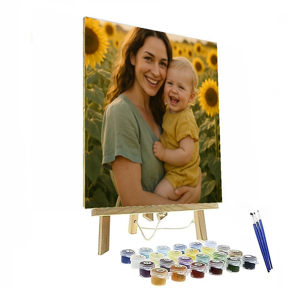 Sunflower Field Portrait Session painting number kit