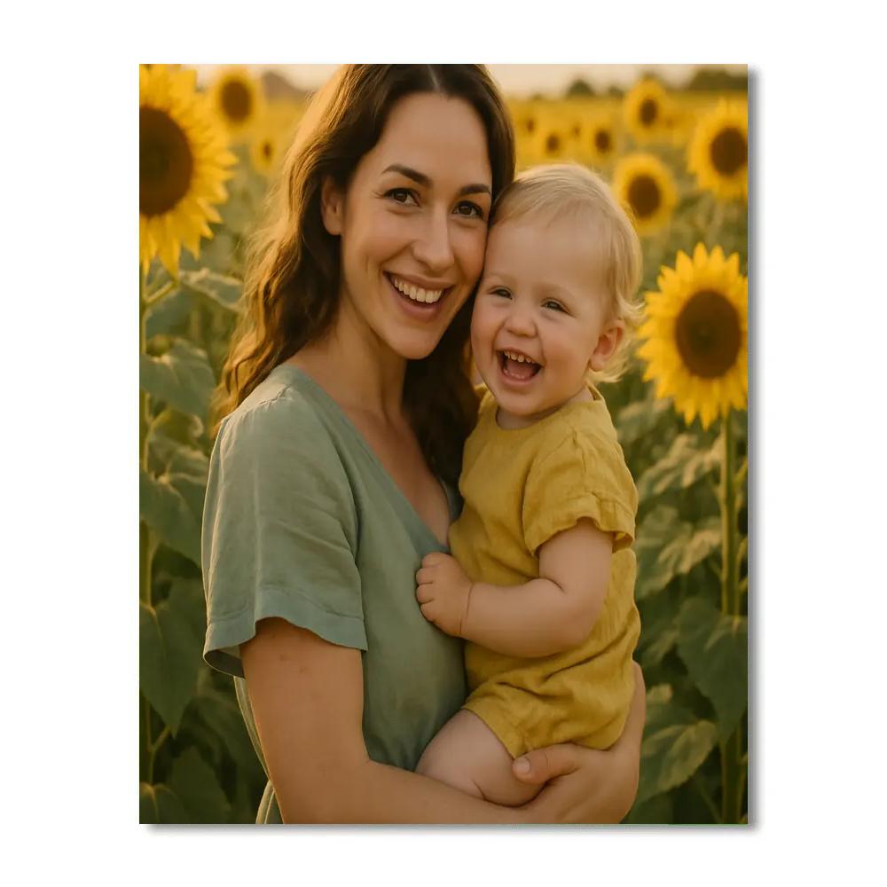 Sunflower Field Portrait Session painting number kit