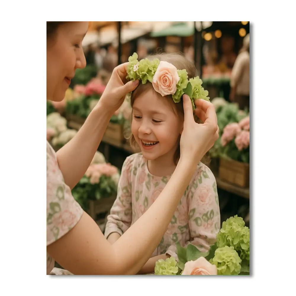 Sunrise Market Flower Crown Painting by numbers kit