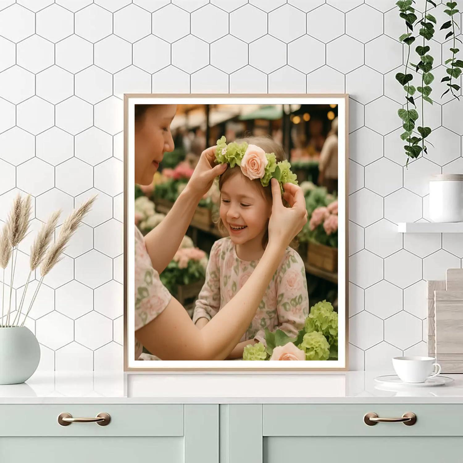 Sunrise Market Flower Crown Painting by numbers kit