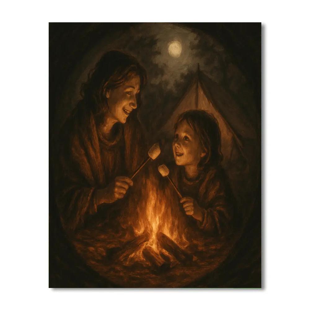 Campfire Spoons And Marshmallow Stories Numbered painting kits