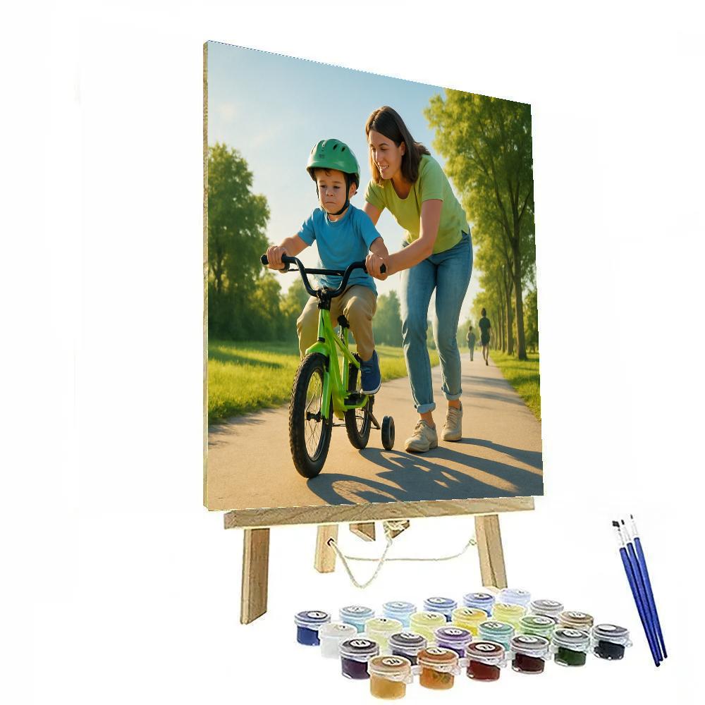 Sunlit Bike Path Morning Lesson paint by numbers