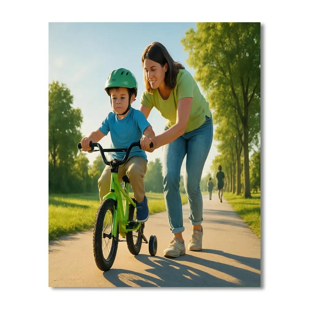 Sunlit Bike Path Morning Lesson paint by numbers