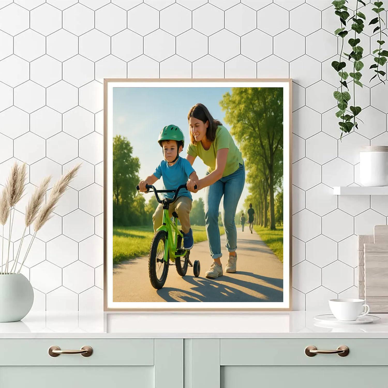 Sunlit Bike Path Morning Lesson paint by numbers